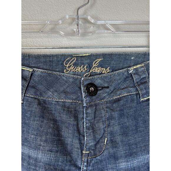 Guess Straight Leg Beaded Embellished Pockets Jeans Womens Size 34 Medium Wash - Picture 2 of 10